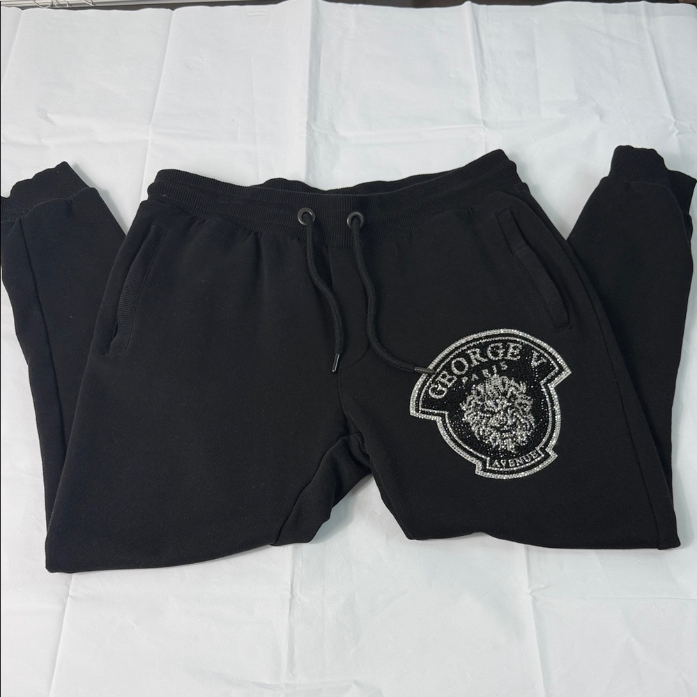 George V Men's Black Joggers